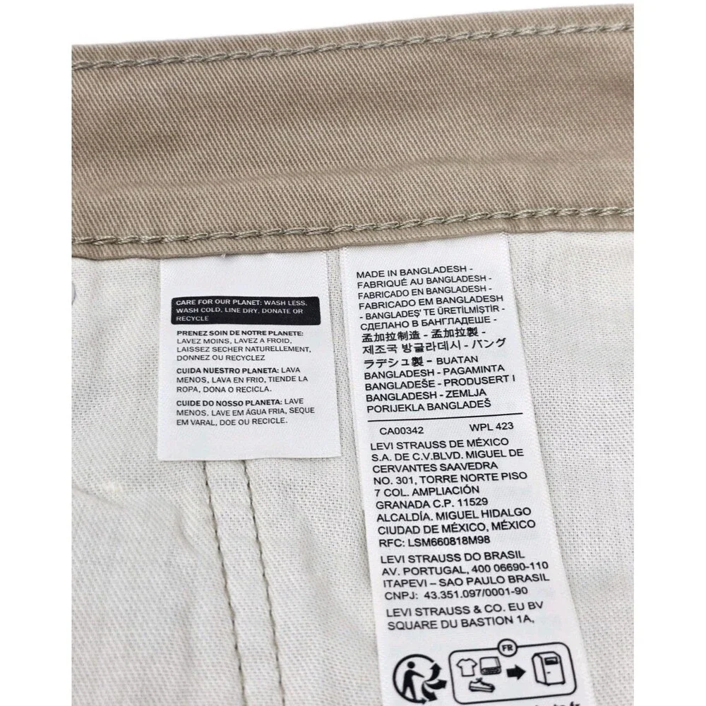 Levi's Men's 514 Straight Fit Cotton Twill Pant Khaki Beige Stretch Size 32x29